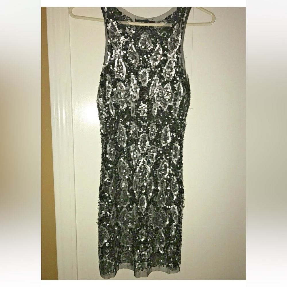 Arden B. Black & Silver Sequin Mini Dress